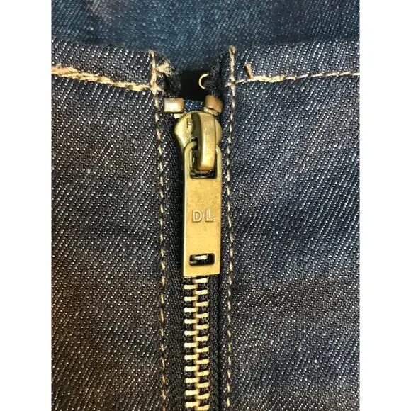 DL1961 Holloway Dark Wash Denim Flare Leg Jumpsuit 26 DL Performance - Picture 9 of 14